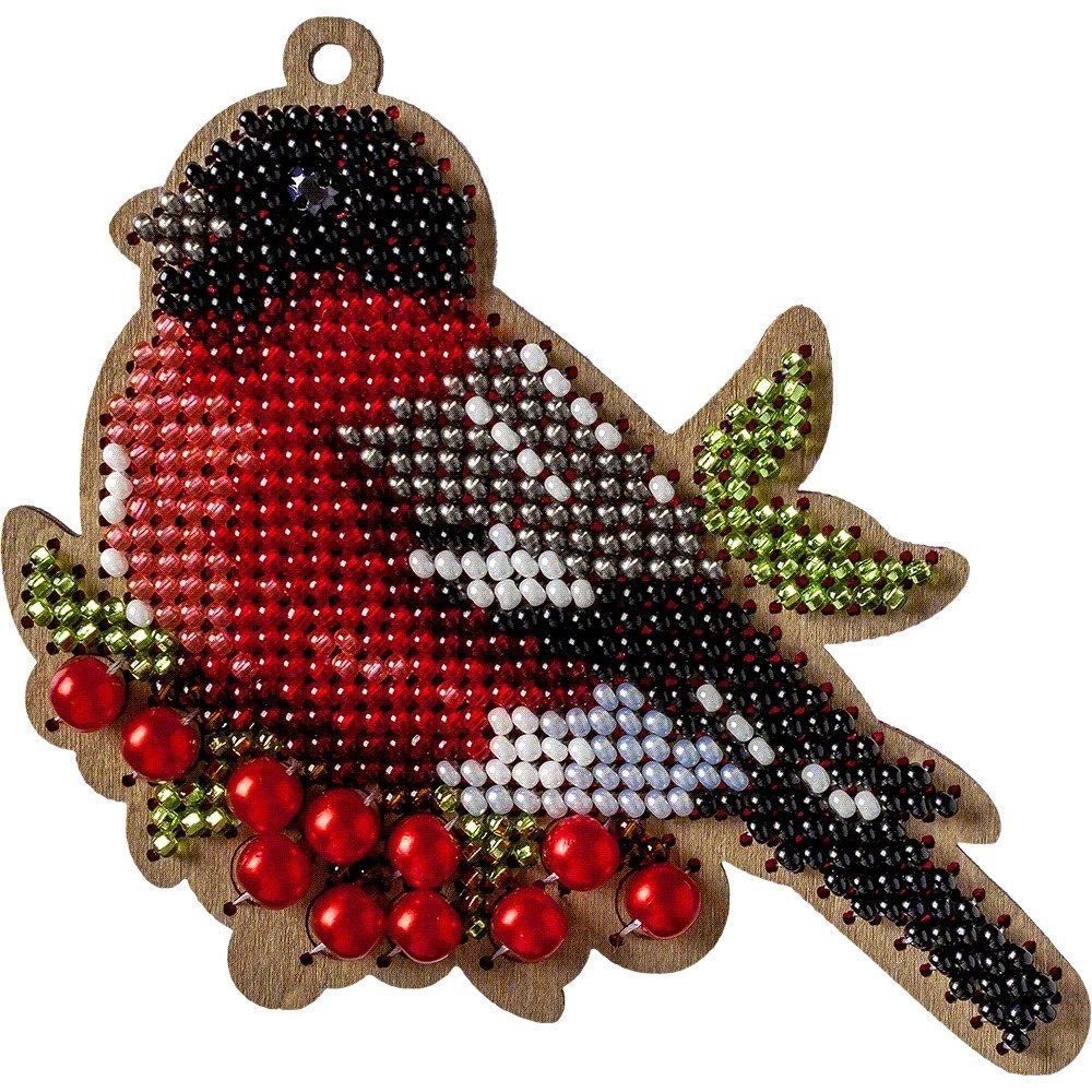 Bead Embroidery Kit Bird, LK-324. Fast DIY Kit ( beads , thread, needle, plywood base included)