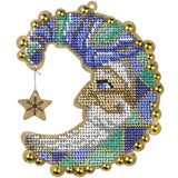 Bead Embroidery Kit on Wood, Moon Grey, LK-454 ( beads , thread, needle, plywood base included)