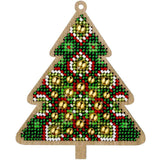 Bead Embroidery Kit on Green Tree, LK-396 ( beads , thread, needle, plywood base included)