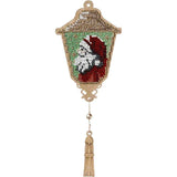 Santa Lantern Bead Embroidery Kit on Wood: DIY Craft (8 x 12.5 cm)
