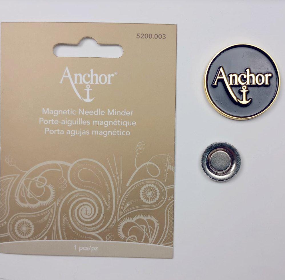 Magnetic Needle Minder – Anchor Logo, Gold & Black Enamel