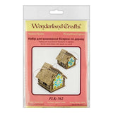 Bead Embroidery 3D Kit: Blue Ornament House on Wood, DIY Craft