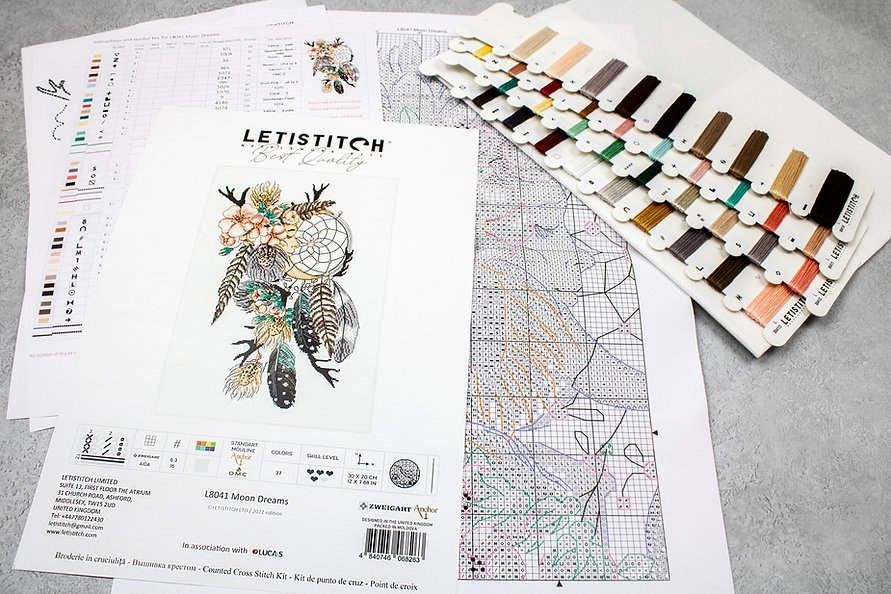 Dream Catcher DIY Counted Cross Stitch Kit,  LETISTITCH (Moon Dreams)