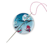 Small Magnetic needle holder winter birds, from steel, 1 IN, MH-199 ( 1 Item)
