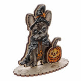 Halloween Cross Stitch Kit: French Bulldog with Pumpkin, 3D Ornament