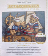 Dimensions Gold Collection Petites Ahoy Bears 6994, Counted Cross Stitch Kit, 18 Count Beige Aida