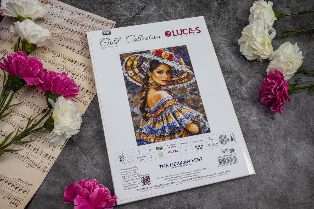 Counted Cross Stitch Kit The Mexican Fest, Luca-S Gold Collection, B706