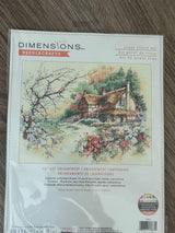 Dimensions Needlecrafts Cottage Enchantment 13687, Counted Cross Stitch Kit, 14 Count Ivory Aida