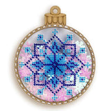 Bead Embroidery Kit, Blue Snowflake Ornament, DIY Craft
