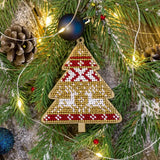 Bead Embroidery Kit on Wood, Ornament Tree, LK-157 ( beads , thread, needle, plywood base included)