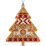 Bead Embroidery Kit on Wood, Ornament Tree, LK-157 ( beads , thread, needle, plywood base included)
