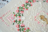 Rose Counted Cross Stitch Kit: Marshmallow series Hand-Dyed DMC, Evenweave Fabric