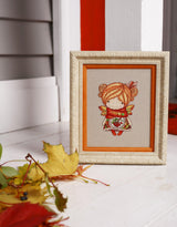 Cross Stitch Kit Girl Autumn, Iris Design, 05319A ( on Aida 16ct)