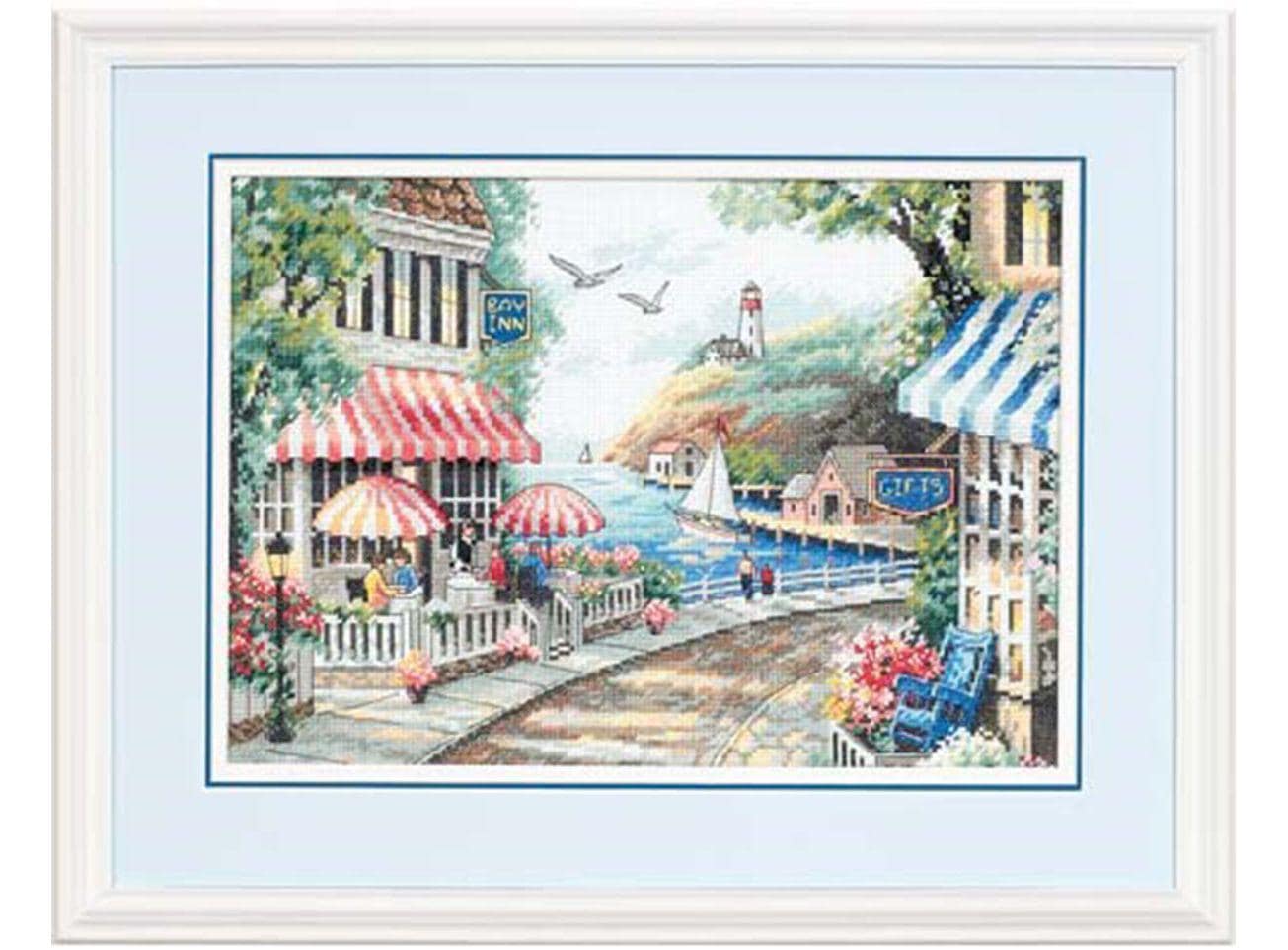 Counted Cross Stitch Kit DIMENSIONS, Cafe By The Sea (14 Count), 35157