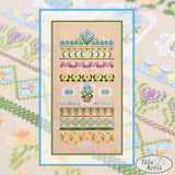 First Flowers Spring SamplerCross Stitch Kit: Hand-Dyed Threads, German Linen