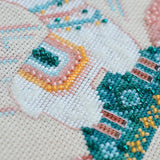 Happy Llama Cross Stitch Kit: Beads, Buttons, Charm - Aida 16ct