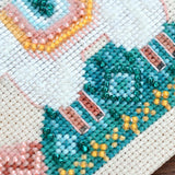 Happy Llama Cross Stitch Kit: Beads, Buttons, Charm - Aida 16ct