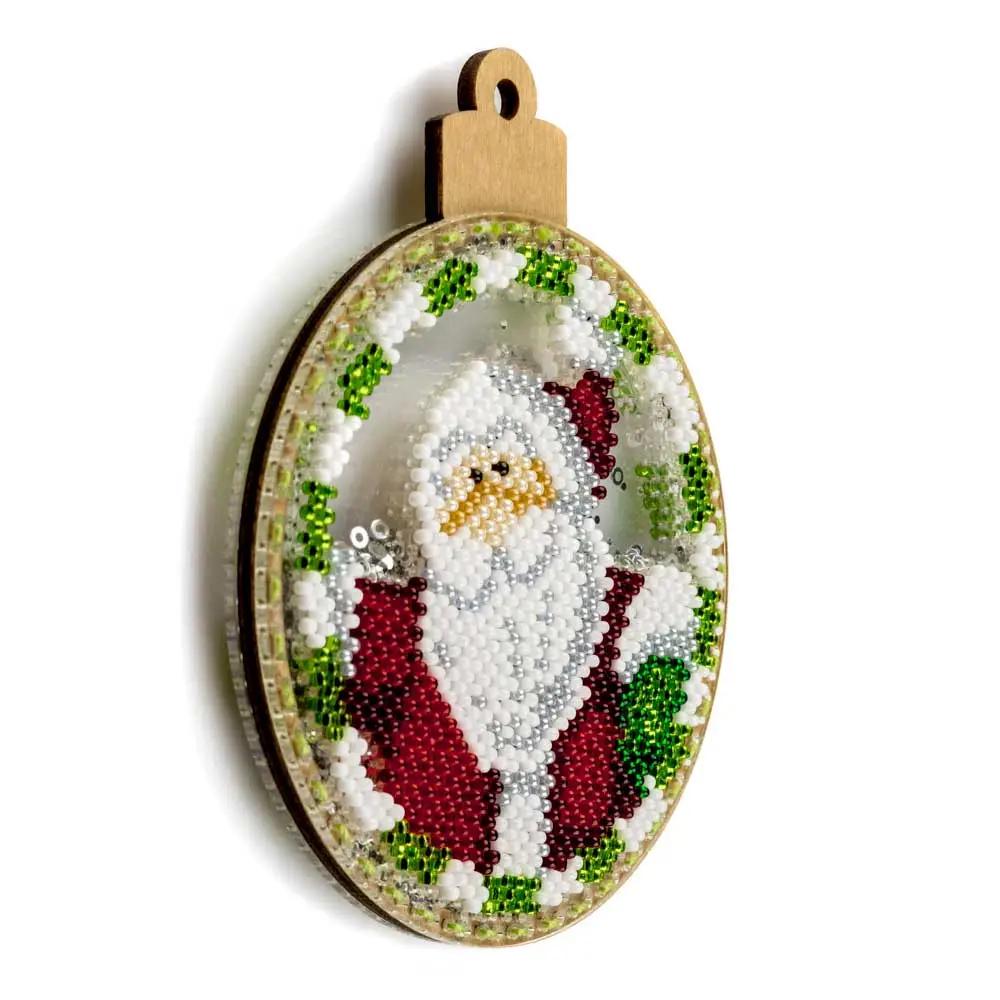 Decorative ornament for Christmas tree, Bead Embroidery Kit - SnowMan, PL-064 Fast DIY Kit