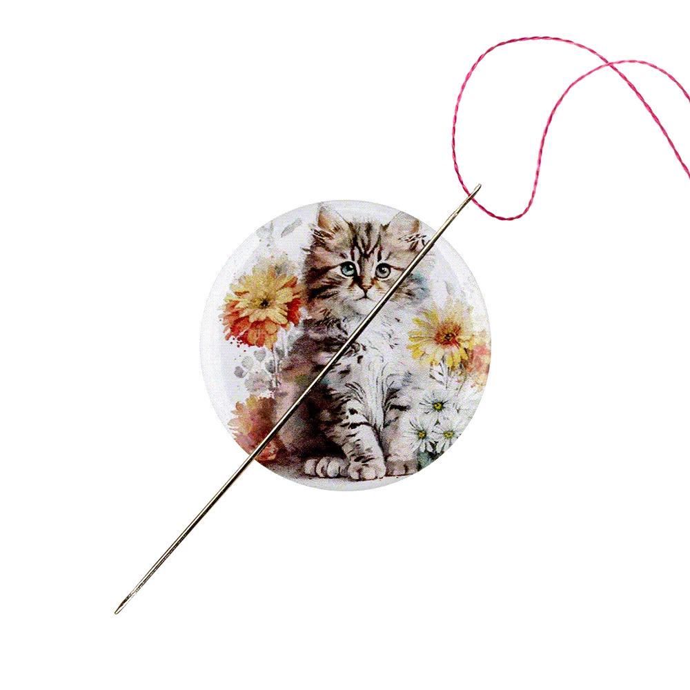 Cat Magnetic Needle Holder, Steel Sewing Organizer (1 IN)
