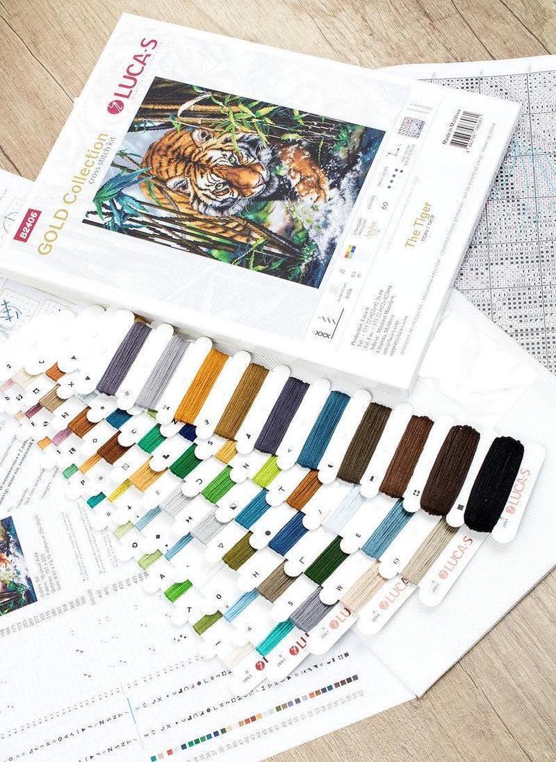 Counted Cross Stitch Kit Luca-S Gold - The Tiger, B2406