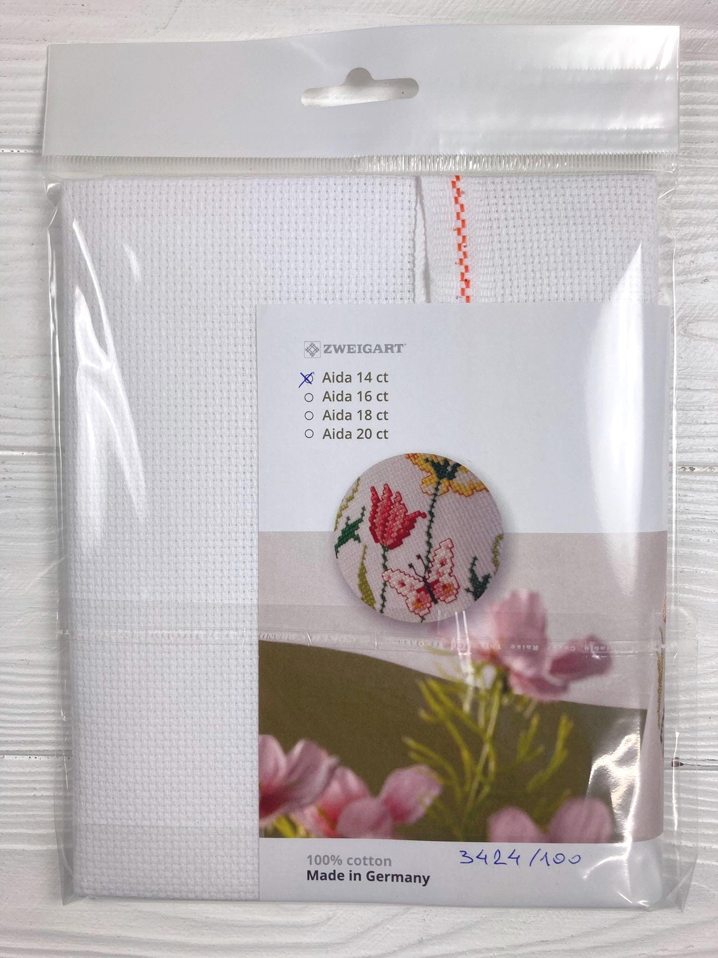 White Aida Cloth: 14 ct Zweigart Cross stitch and Embroidery Fabric