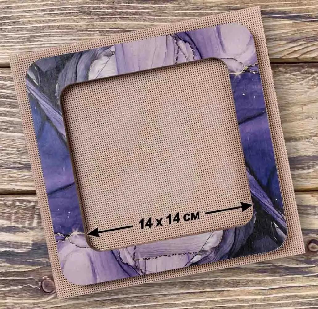 Marbled Purple Plywood Embroidery Hoop with Magnetic Holders (5.5x5.5 IN)