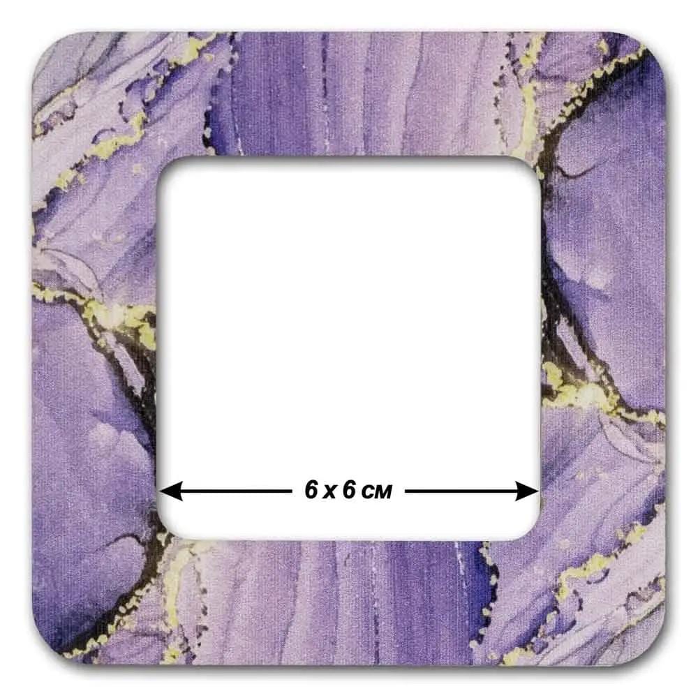 Small Embroidery Hoop with magnetic holders, plywood , Marbled Purple and Light Lilac, 2.4x2.4 IN