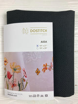 Cross stitch Aida 14ct Zweigart fabric precut, black color