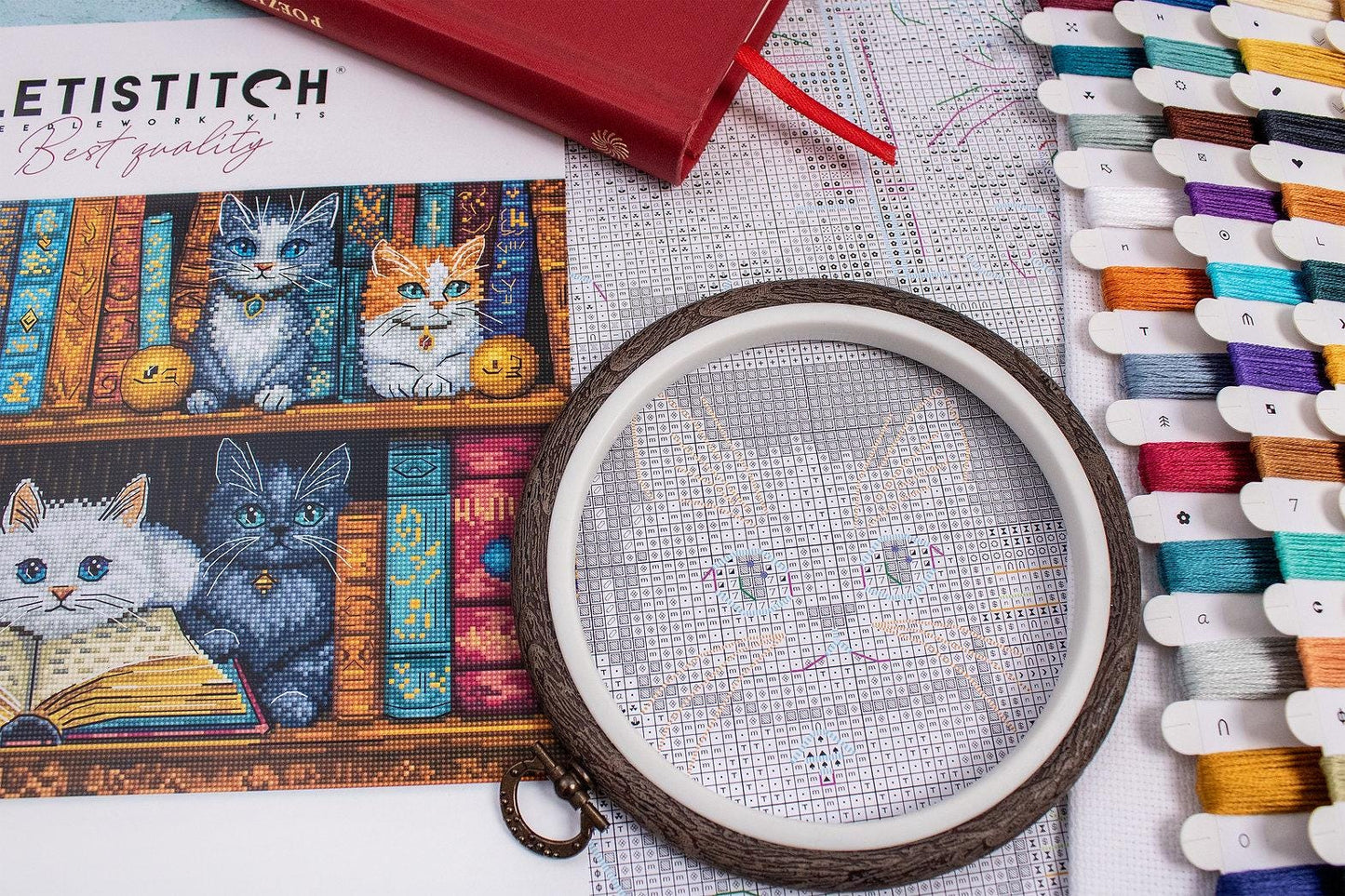 Counted Cross Stitch Kit, LETISTITCH Bookshelf L9917