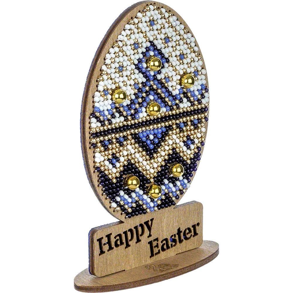 Bead Embroidery Kit Easter Decoration Happy Easter, LK-436. Fast DIY Kit ( beads , thread, needle, plywood base included)