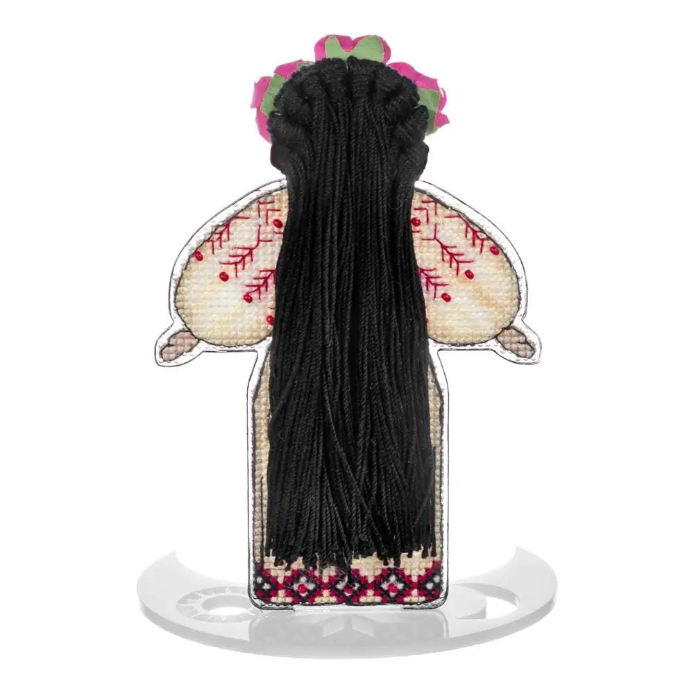 Motanka Cross Stitch Kit – Ukrainian Doll Amulet with Beads, Roses