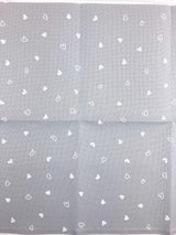 Evenweave cross stitch fabric 32ct Zweigart: Gray with White Hearts