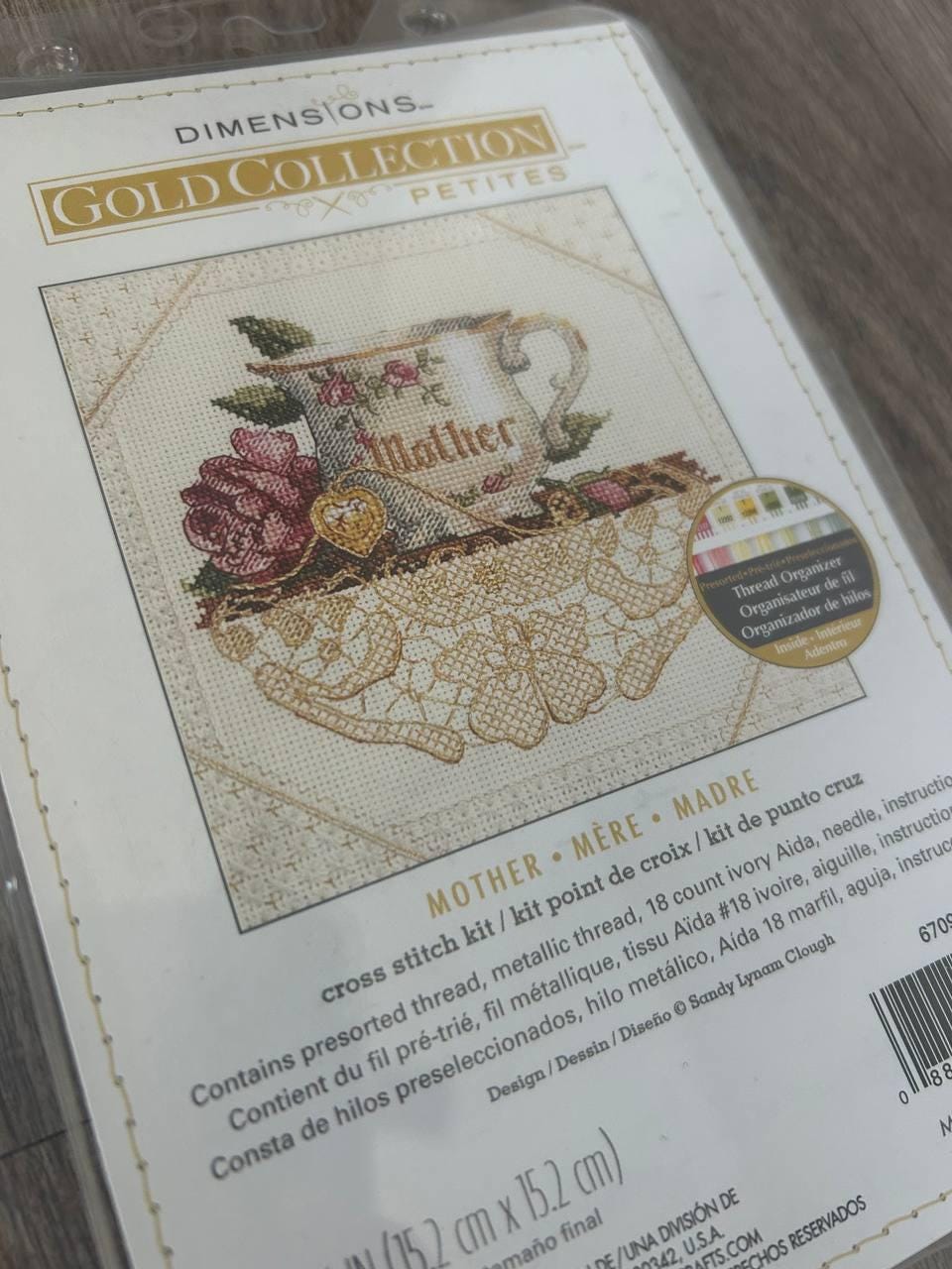 Dimensions Gold Collection Petites Mother 6709, Counted Cross Stitch Kit, 18 Count Ivory Aida