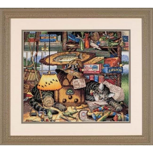 Counted Cross Stitch Kit DIMENSIONS Gold Collection, Max In The Adirondacks (18 Count), 35088