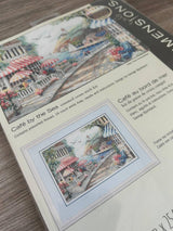 Counted Cross Stitch Kit DIMENSIONS, Cafe By The Sea (14 Count), 35157