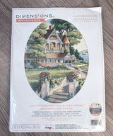 Dimensions Needlecrafts Lovely Victorian Home 3874, Counted Cross Stitch Kit, 14 Count Ivory Aida