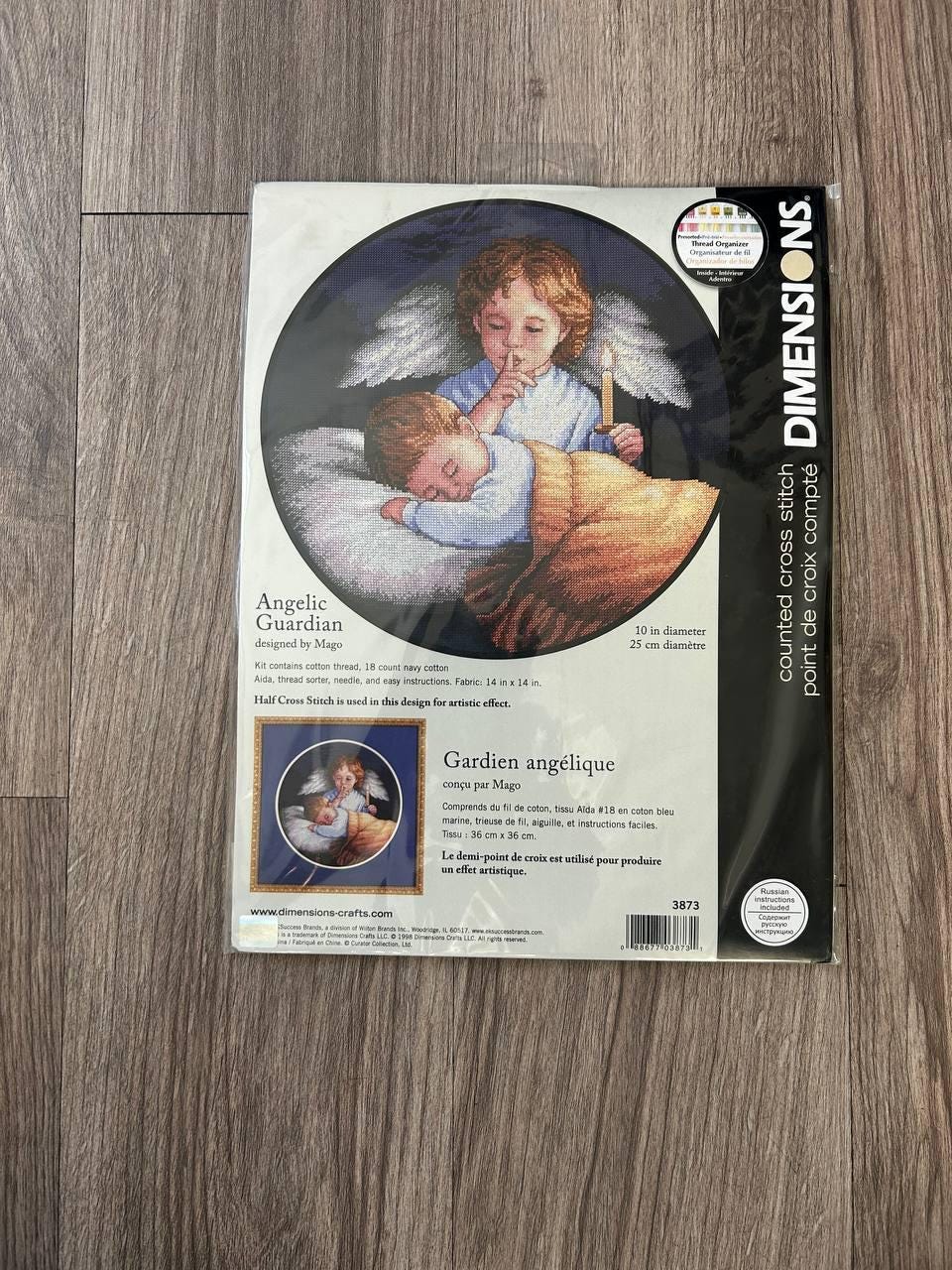 Dimensions Angelic Guardian 3873, Counted Cross Stitch Kit, 18 Count Navy Aida