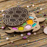 Organizer plywood for beads with magnetic lid, Turtle, 19*14 cm, ZB-118
