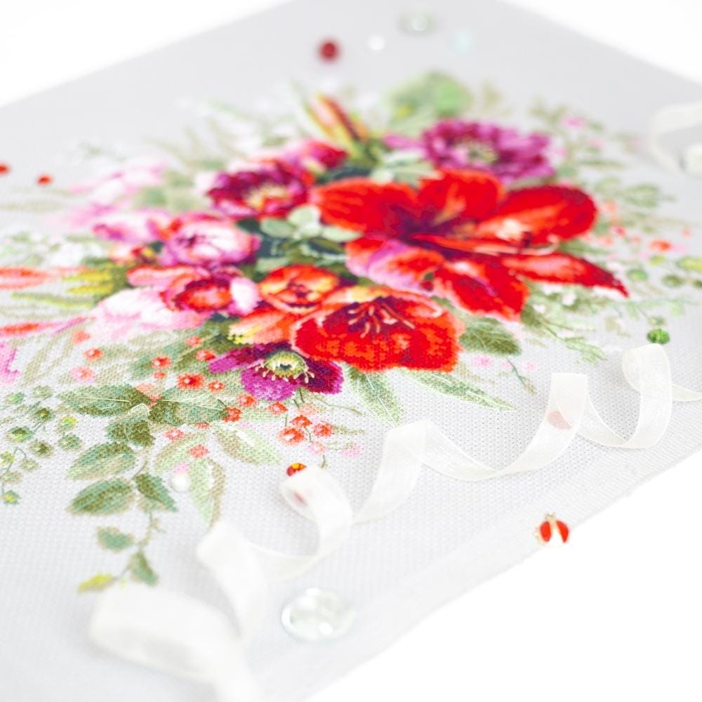 Magic Needle Counted Cross Stitch Kit Amaryllis Bouquet, 210-314