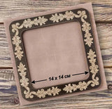 Floral Plywood Embroidery Hoop with Magnetic Holders (14x14 cm)