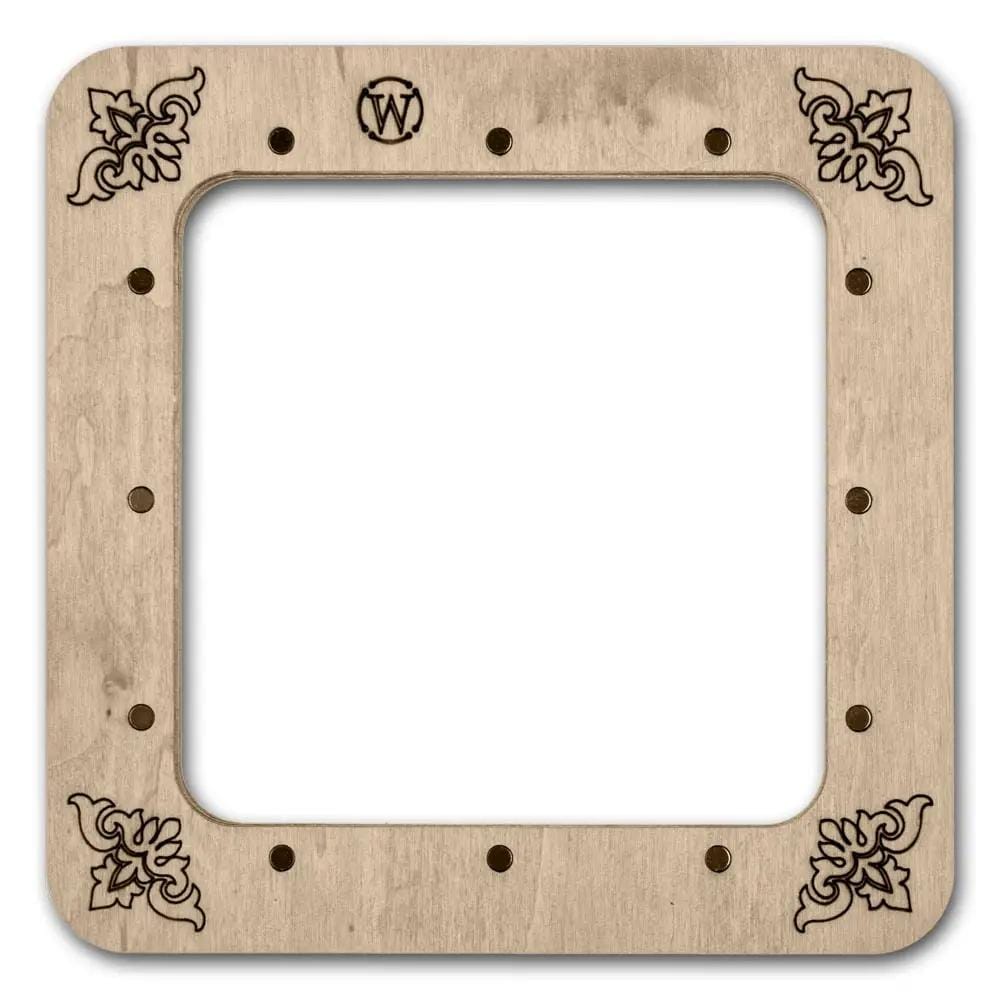 Plywood Embroidery Hoop with Magnetic Holders: 4"x4" Mill Hill Compatible, brown