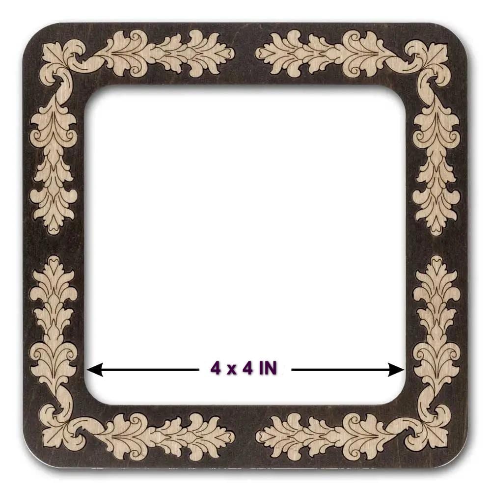 Plywood Embroidery Hoop with Magnetic Holders: 4"x4" Mill Hill Compatible, brown