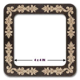 Plywood Embroidery Hoop with Magnetic Holders: 4"x4" Mill Hill Compatible, brown