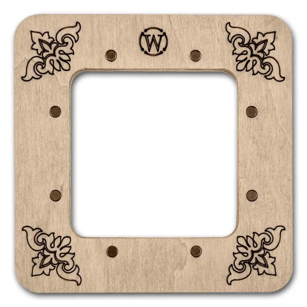 Magnetic Embroidery Hoop: 2.4" Square Plywood Frame, wood color