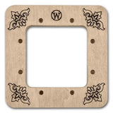Magnetic Embroidery Hoop: 2.4" Square Plywood Frame, wood color