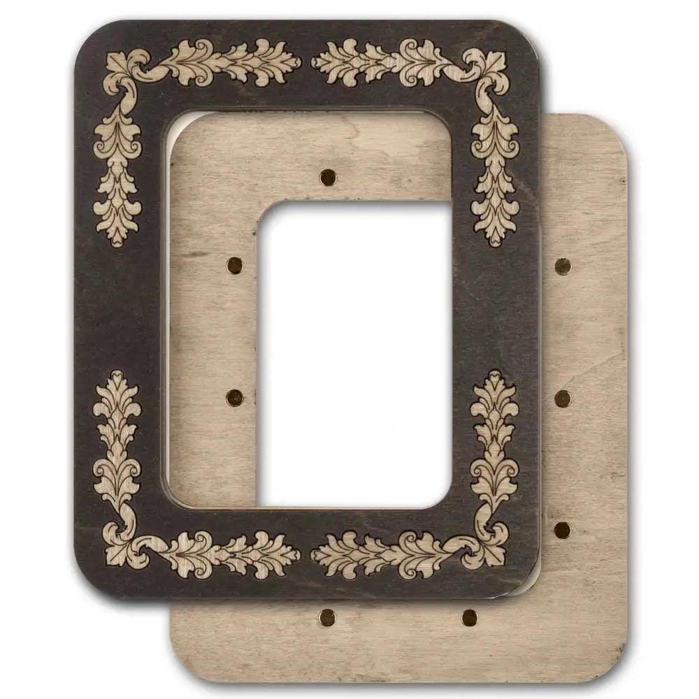 Strong magnetic Frame for embroidery and needlework, plywood, Brown Color, 2.55x3.54 IN (6.5x9 cm)