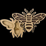 Organizer plywood for beads with magnetic lid, Bee, 12*8.5 cm, ZB-106