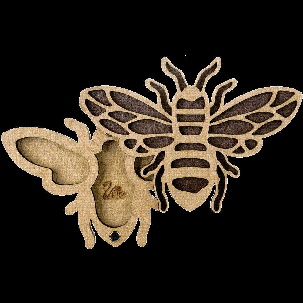 Organizer plywood for beads with magnetic lid, Bee, 12*8.5 cm, ZB-106
