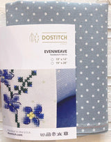 32ct Evenweave Fabric: Zweigart Murano Antique Blue White Dots