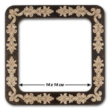 Floral Plywood Embroidery Hoop with Magnetic Holders (14x14 cm)